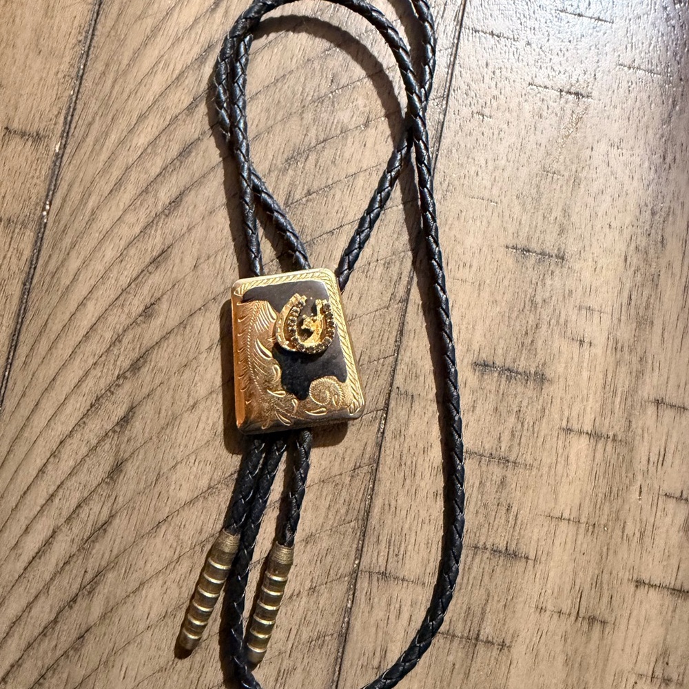 Black and Gold Bolo Tie
